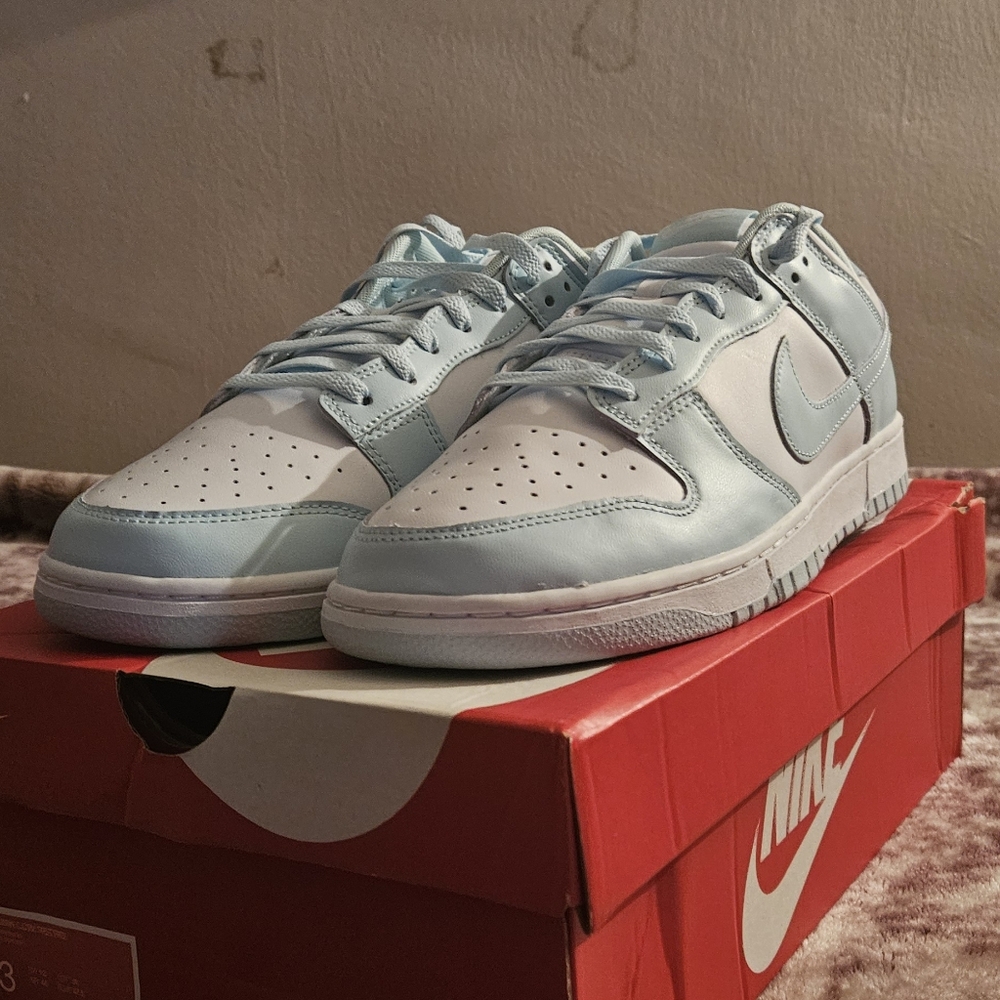 Nike Men's Sneakers - Light Blue and White